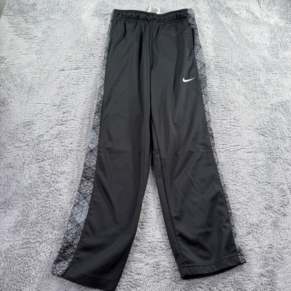 Nike Dri-FIT Pants Kids XL Black Excellent Geometric Side Stripe Joggers